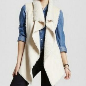 Faux Shearling Fur Waterfall Vest